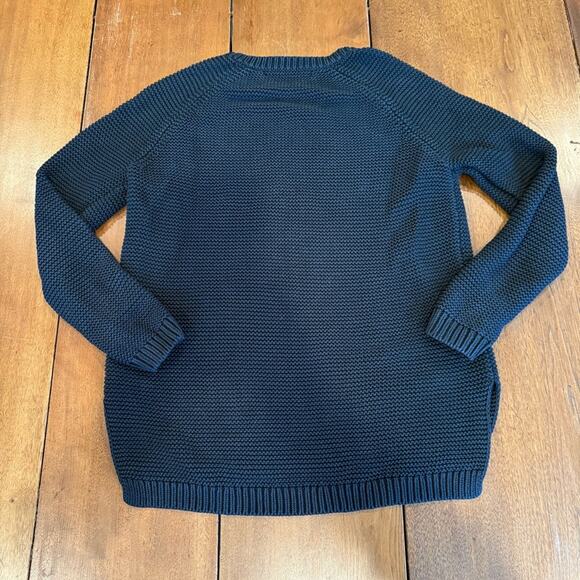 Woolrich Knit Sweater Crewneck Tree Black Sz Med Christmas Cabincore Apres Ski - Picture 7 of 13
